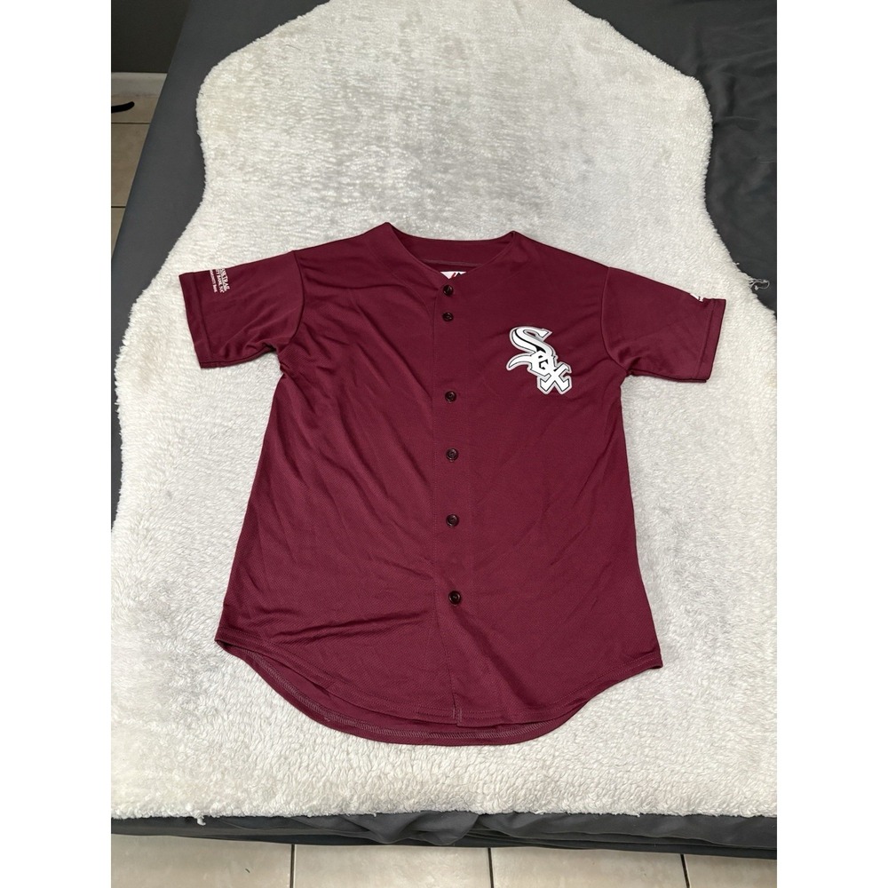 Chicago White Sox Jersey Youth Large Majestic Maroon Heat Transfer Logo